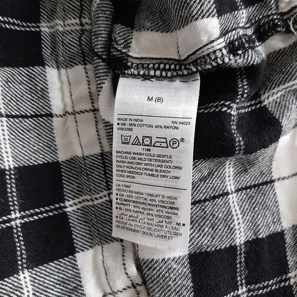 Old Navy Black White Plaid Collared Dress size 8 - Picture 7 of 9